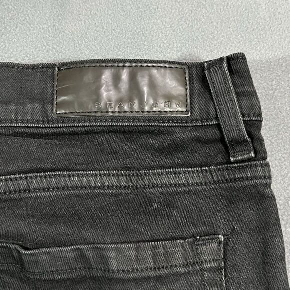 Sean John Jeans Mens 36x34 Black Panther Patches‎ Distressed Y2K Tapered - Picture 12 of 14